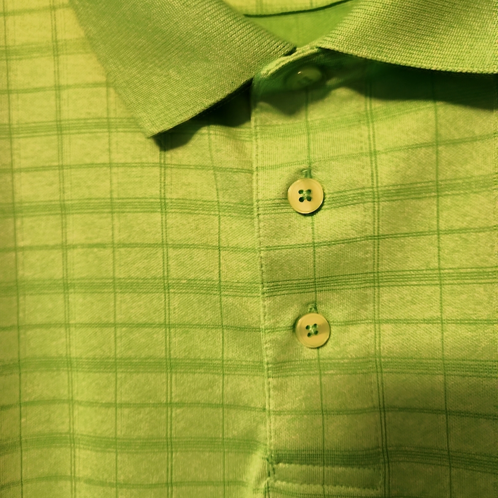 Saddlebred Lime Green Plaid Polo Shirt NWOT